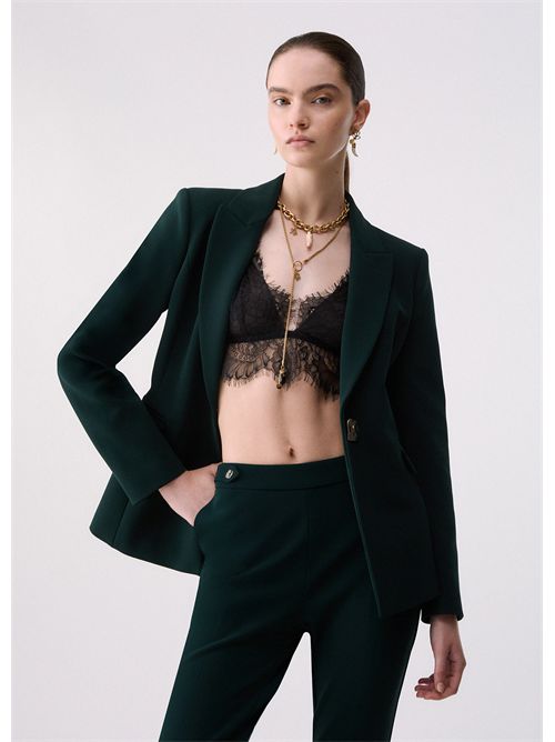 Blazer con bottone gioiello